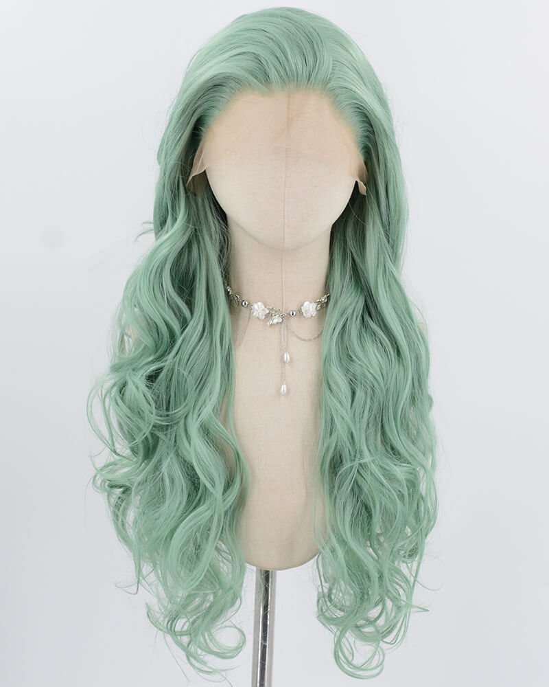 Green Wavy Synthetic Lace Front Wig WW1013