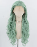 Green Wavy Synthetic Lace Front Wig WW1013