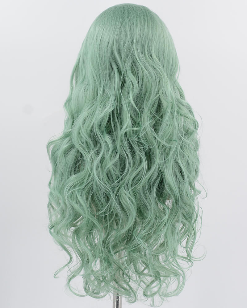 Green Wavy Synthetic Lace Front Wig WW1013