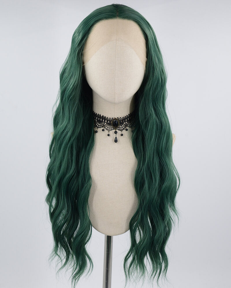 Green Curly Synthetic Lace Front Wig WW199