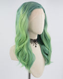 Ombre Green Wavy Synthetic Lace Front Wig WW597