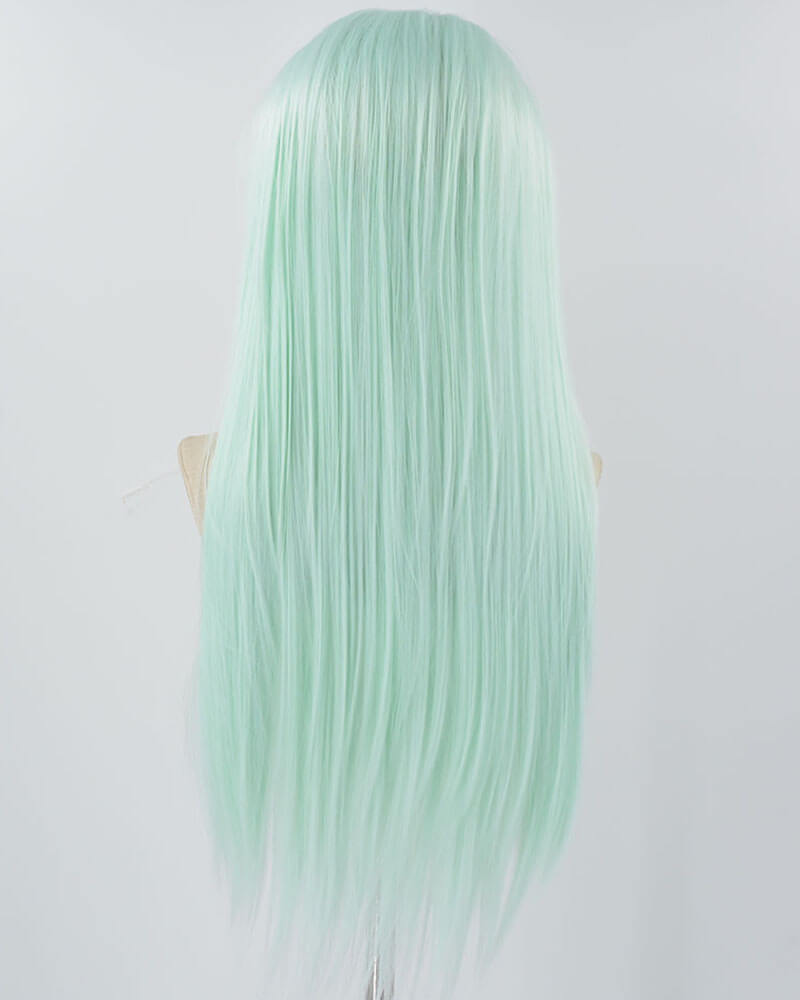 Light Green Long Straight Synthetic Lace Front Wig WW781