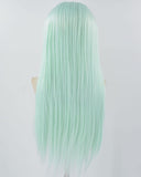 Light Green Long Straight Synthetic Lace Front Wig WW781