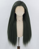 Dark Green Yaki Synthetic Lace Front Wig WW979