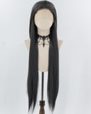30Inch Grey Black Synthetic Lace Front Wig WW966
