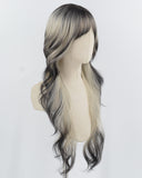 White Grey Ombre Black Synthetic Wig HW730