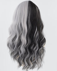 Grey Black Wavy Synthetic Wig HW533