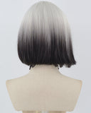 Grey Ombre Black Short Synthetic Wig HW631