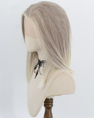 Mixed Grey Blonde Ombre Synthetic Lace Front Wig WW1066