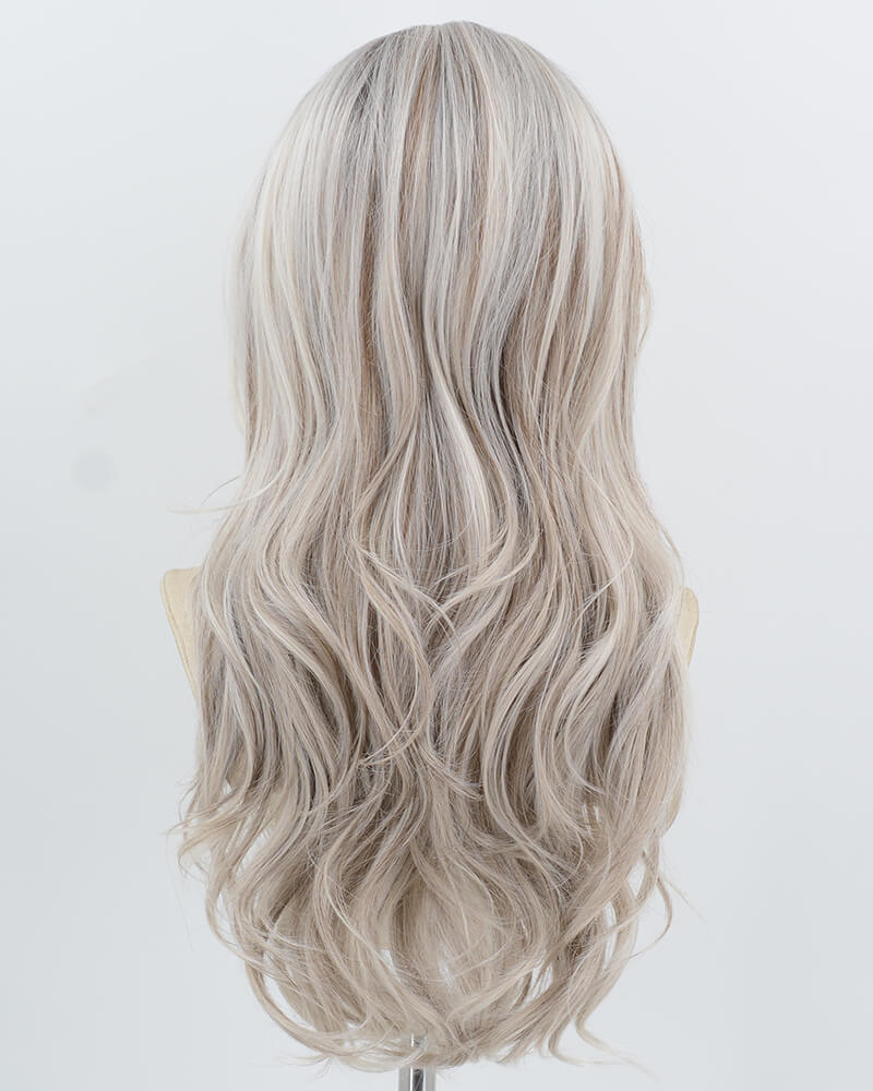 Ombre Grey Blonde Synthetic Lace Front Wig WW1006