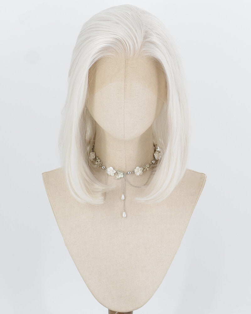 White Grey Bob Synthetic Lace Front Wig WW663
