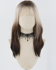 Brown Ombre Grey Blonde Synthetic Wig HW591