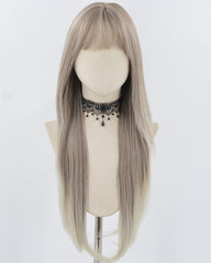 30inch Long Grey Ombre Synthetic Wig HW709