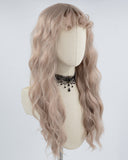Grey Pink Curly Synthetic Wig HW353
