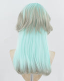 Grey Ombre Light Blue Synthetic Wig HW710