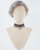 Pixie Cut Grey Mixed Human Hair Wig HT033