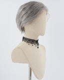 Pixie Cut Grey Mixed Human Hair Wig HT033