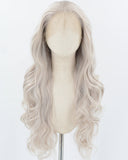 Grey Long Wavy Synthetic Lace Front Wig WW911