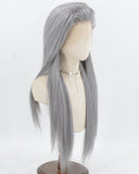 Grey Straight Synthetic Lace Front Wig WW1019