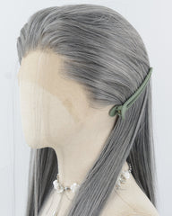 Mixed Grey Synthetic Lace Front Men's Wig MW051