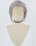 Grey Short Synthetic Lace Front Men's Wig MW045