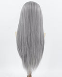 Grey Straight Synthetic Lace Front Wig WW1019