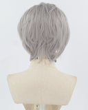 Grey Short Synthetic Lace Front Men's Wig MW045