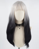 White Grey Ombre Black Synthetic Wigs HW227