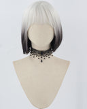 Grey Ombre Black Short Synthetic Wig HW631