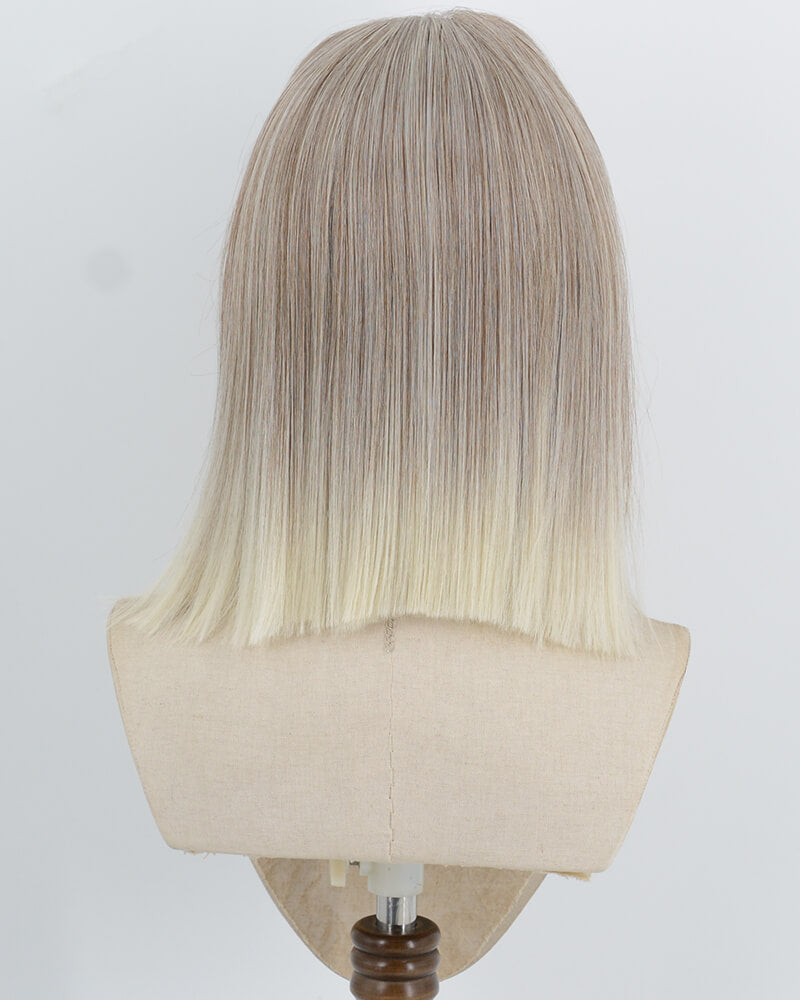 Mixed Grey Blonde Ombre Synthetic Lace Front Wig WW1066
