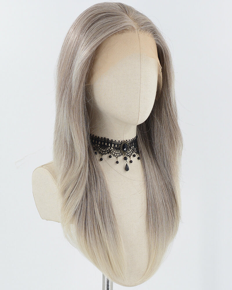 13*6 Mixed Grey Ombre Blonde Synthetic Lace Front Wig WW809