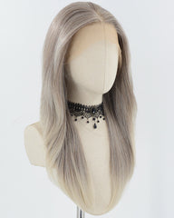 13*6 Mixed Grey Ombre Blonde Synthetic Lace Front Wig WW809