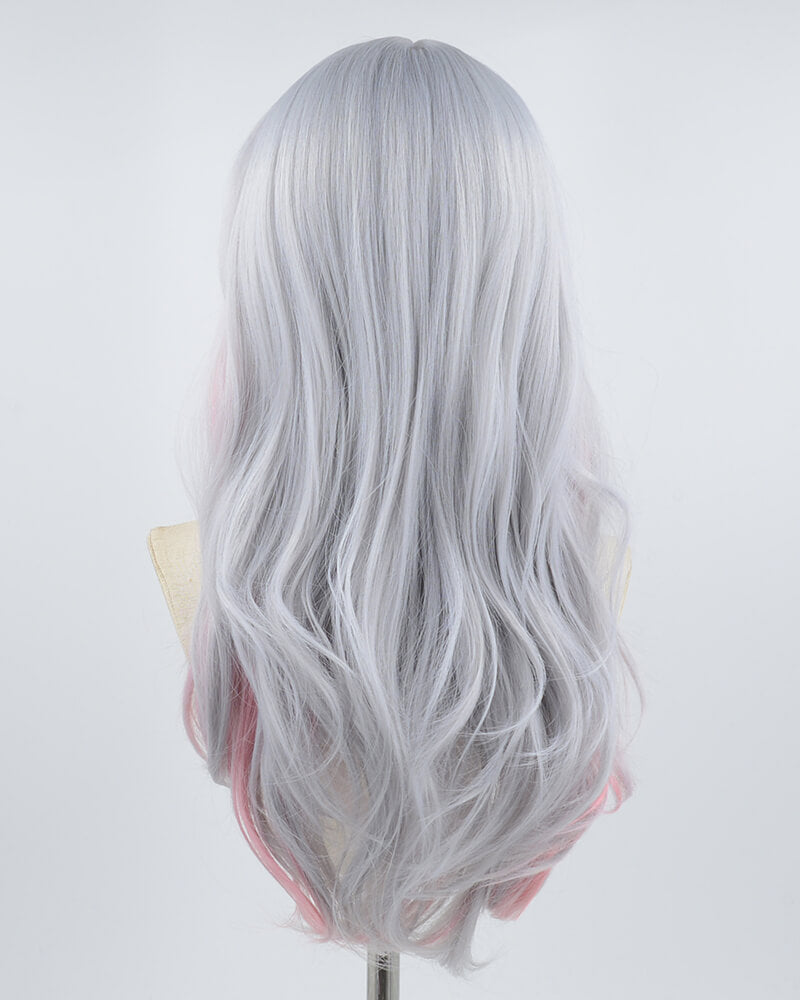 Grey Pink Synthetic Wig HW245