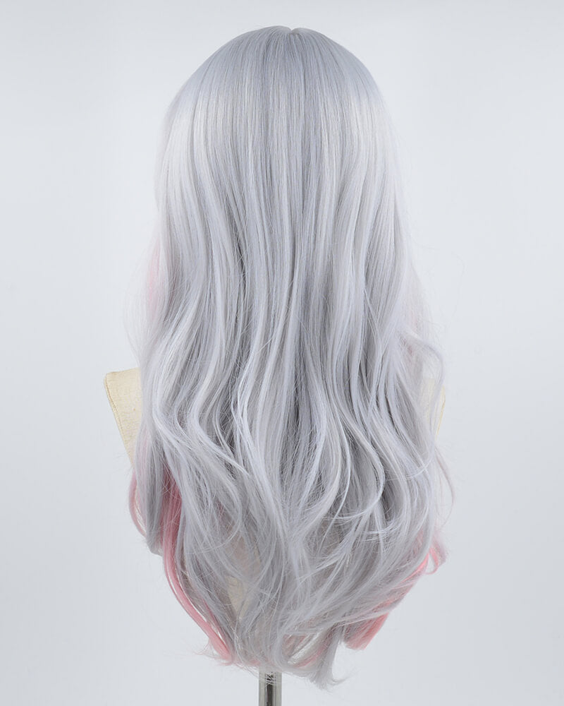Grey Pink Synthetic Wig HW245