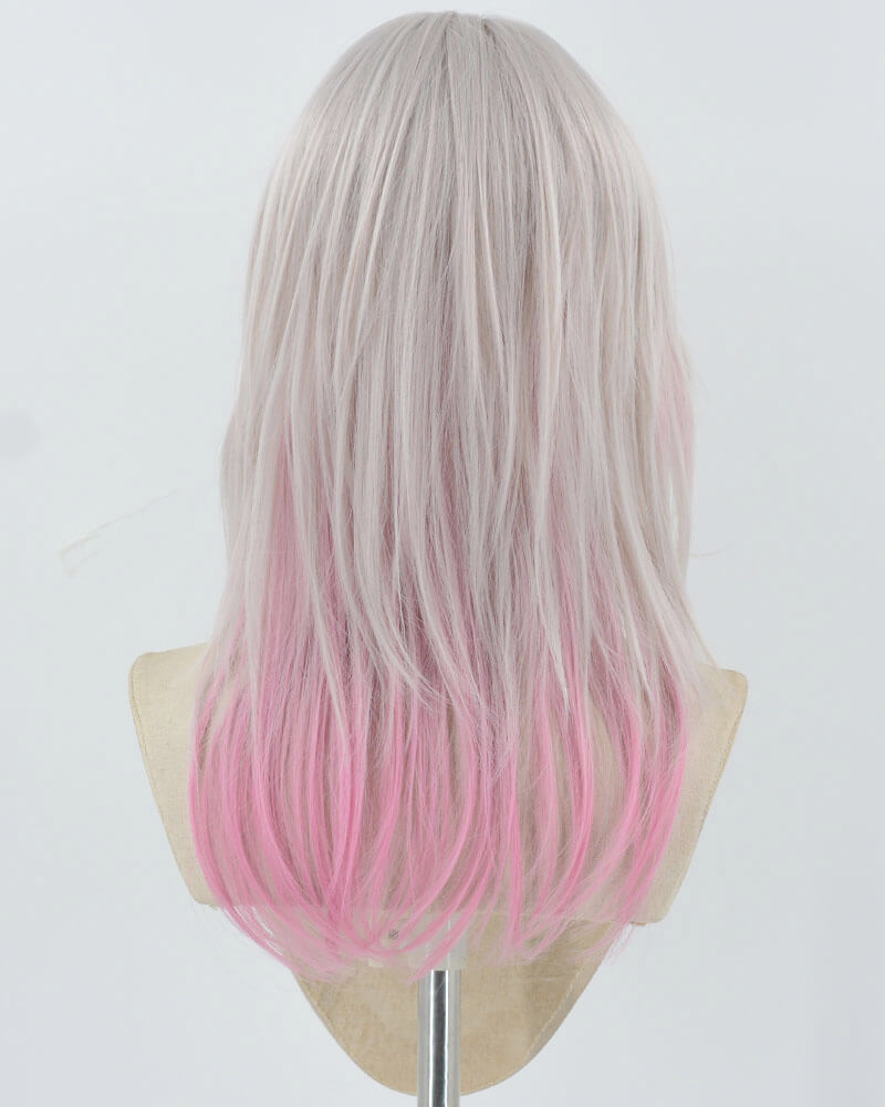 Grey Pink Synthetic Wig HW645