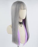 Grey Purple Synthetic Wig HW386
