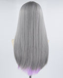 Grey Purple Synthetic Wig HW386