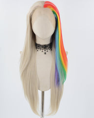 Grey Rainbow Synthetic Lace Front Wig WW770