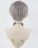 Pixie Cut Grey Mixed Human Hair Wig HT033