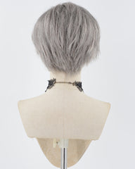 Pixie Cut Grey Mixed Human Hair Wig HT033