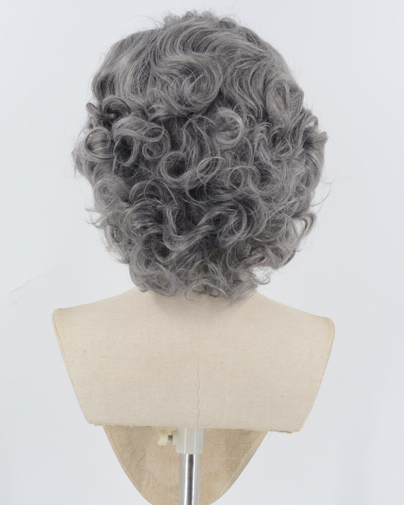 Short Wavy Grey Synthetic Lace Front Wig WW933