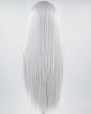 Silver Grey Long Straight Synthetic Lace Front Wig WW702