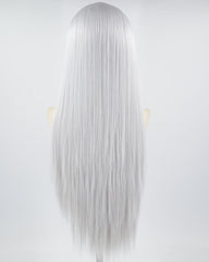 Silver Grey Long Straight Synthetic Lace Front Wig WW702