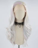 Grey Mixed Color Synthetic Lace Front Wig WW590