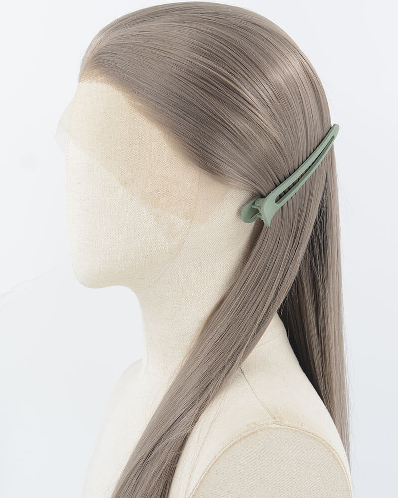 Dark Grey Long Straight Synthetic Lace Front Wig WW916