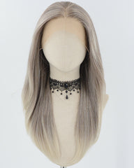 13*6 Mixed Grey Ombre Blonde Synthetic Lace Front Wig WW809