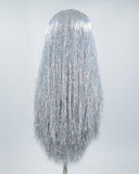 Long Grey Tinsel Synthetic Lace Front Wig WW514