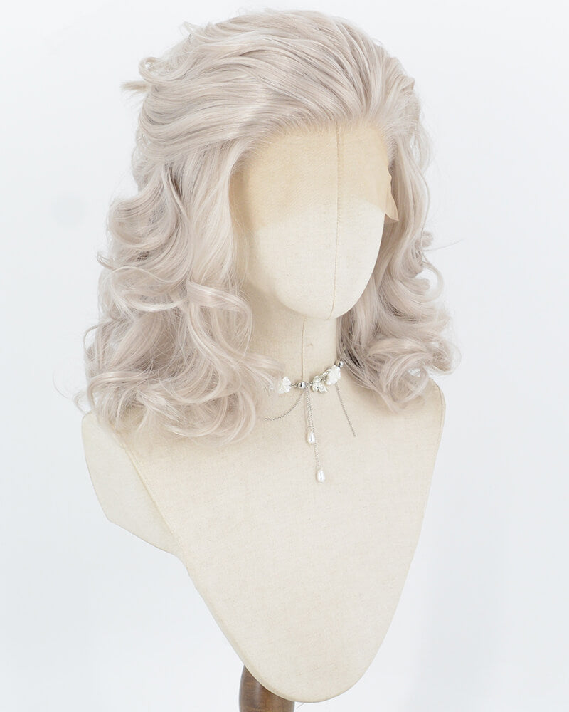 Grey Wavy Short Synthetic Lace Front Wig WW111