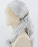 Silver Grey Long Wavy Synthetic Lace Front Wig WW906