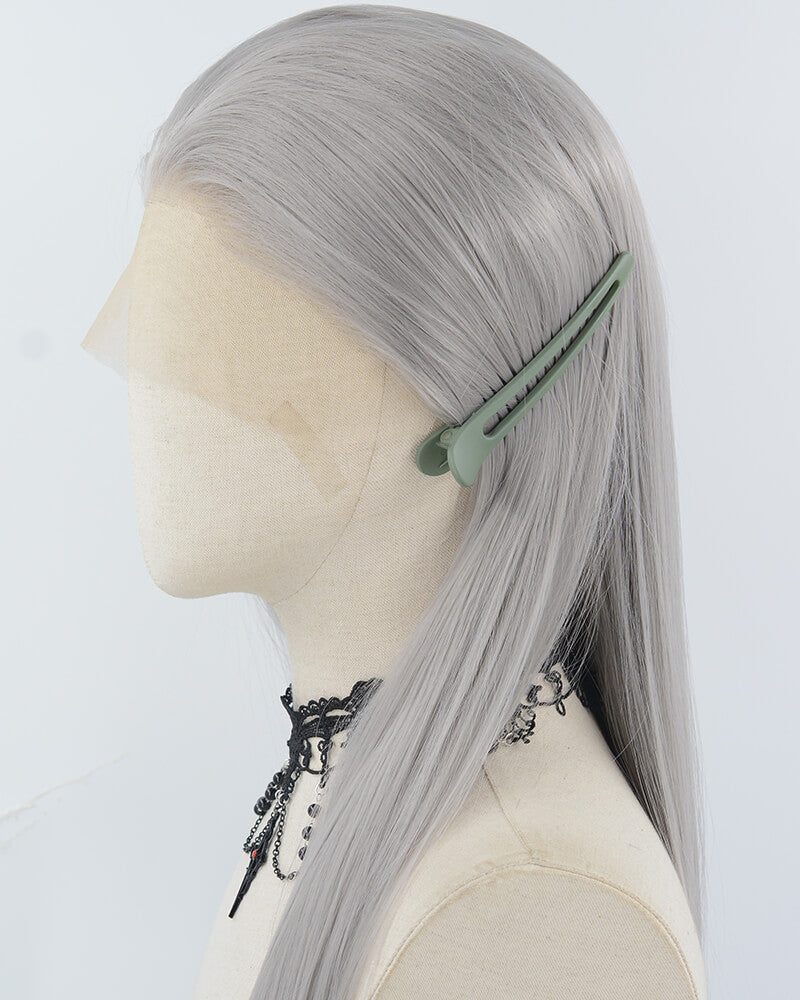30 Inch Long Dark Grey Synthetic Lace Front Wig WW960